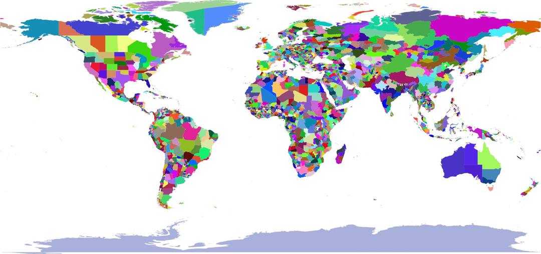 Colorful World Map png transparent