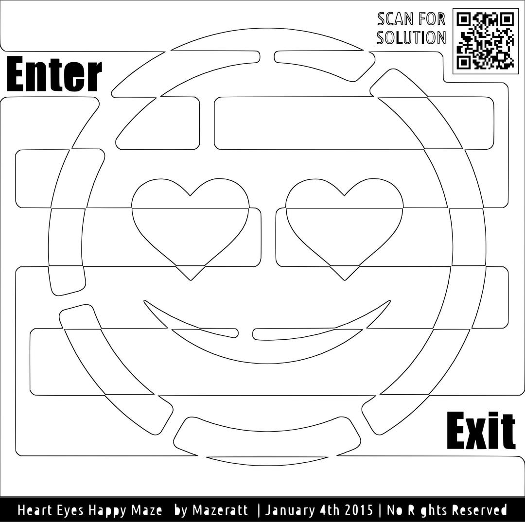 Coloring For Adults Happy Heart Eyes Maze png transparent