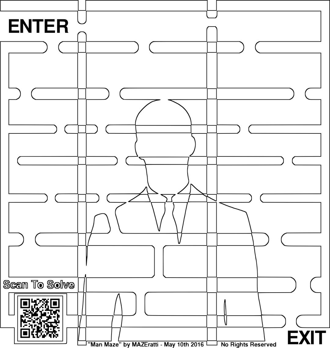 Coloring Maze of man staring out the window png transparent