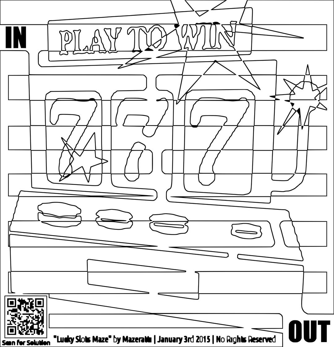 Coloring Page for Adults of Slot machine png transparent