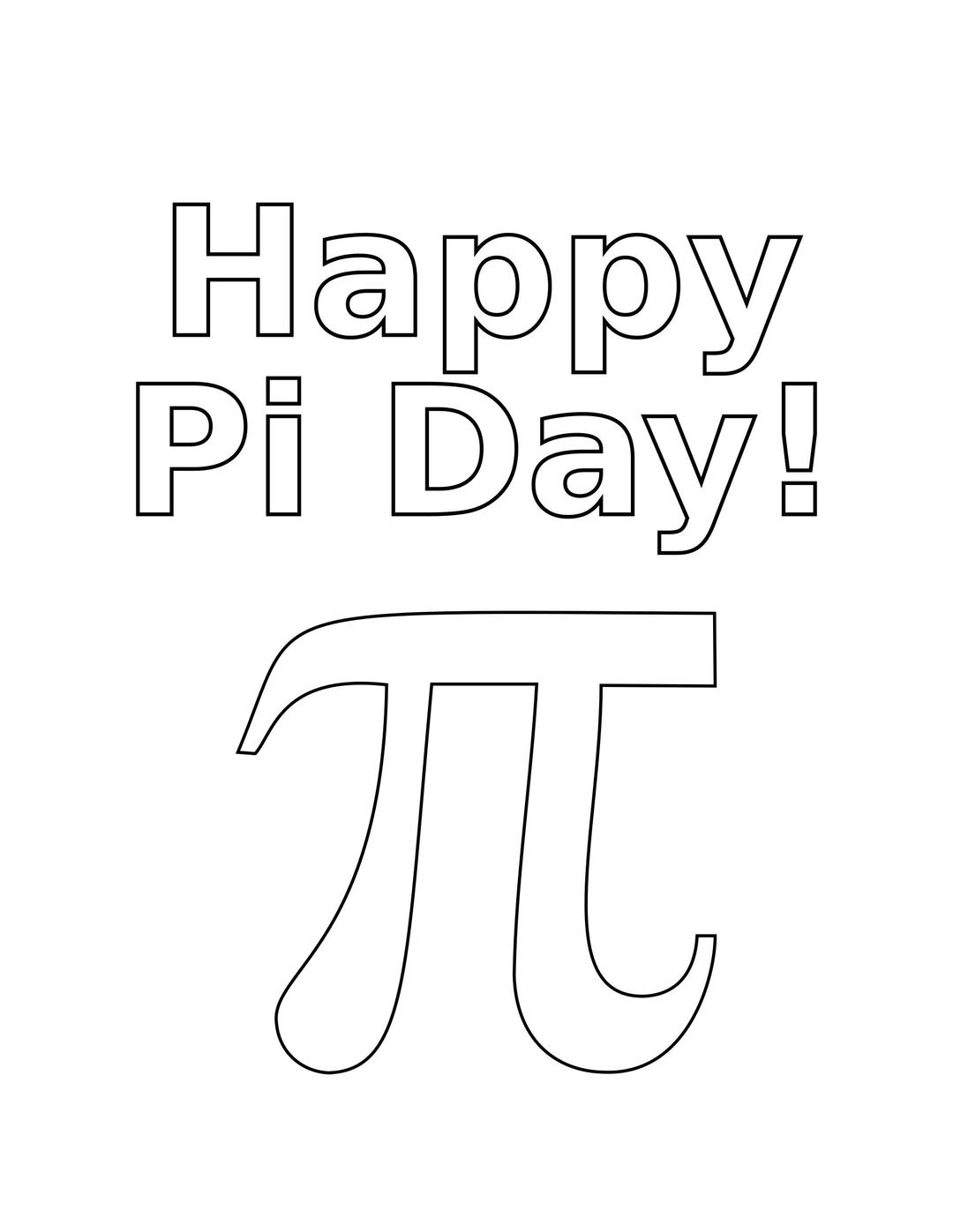 Coloring page - happy pi day! png transparent