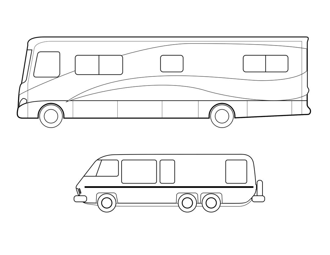 Coloring page of motorhomes png transparent