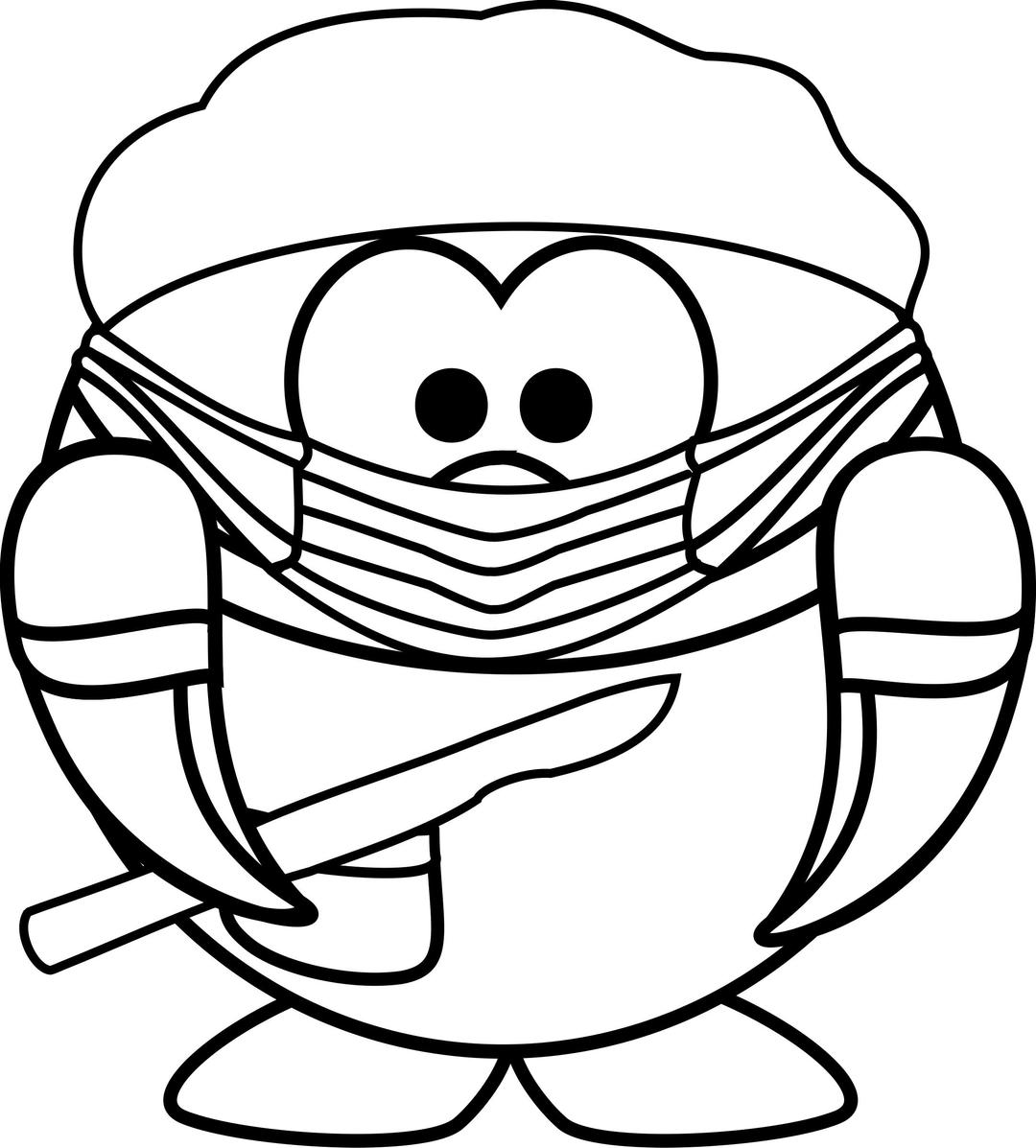 Coloring page of surgeon penguin png transparent