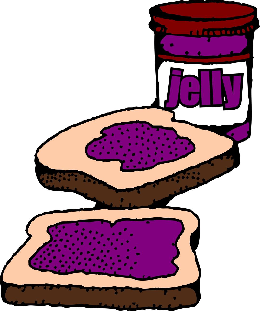 Colorized Peanut butter and jelly sandwich png transparent