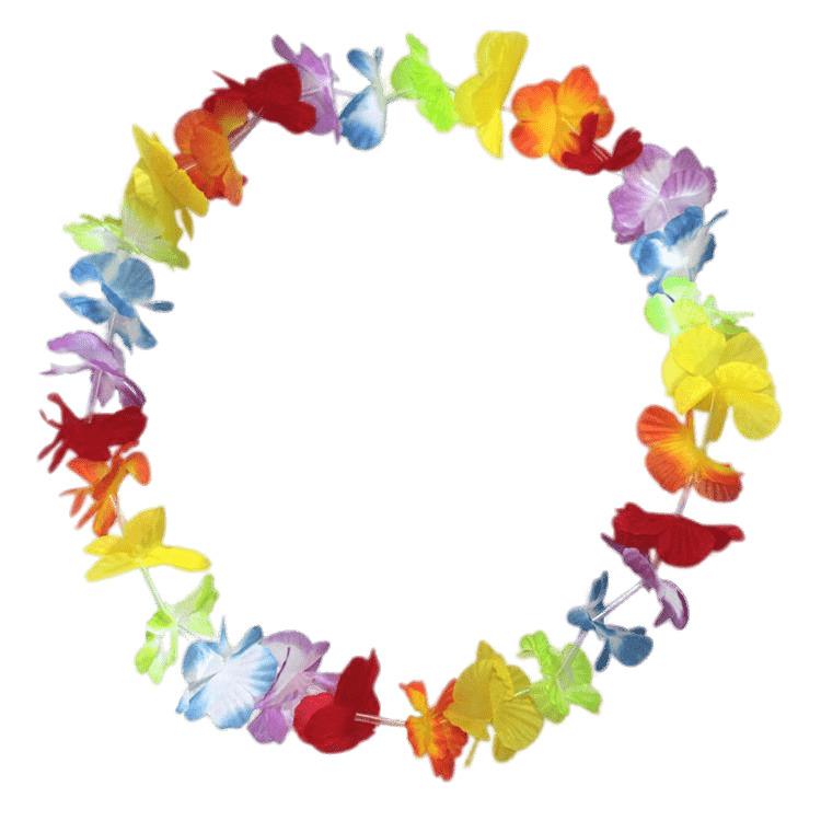 Colourful Hawaiian Flower Necklace png transparent