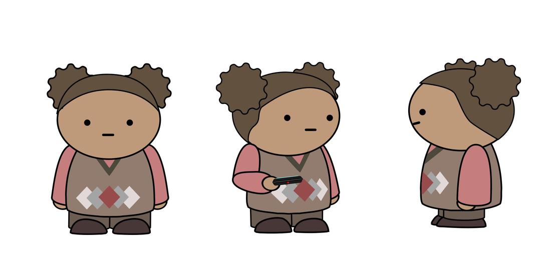 Comic character wearing a sweater vest png transparent