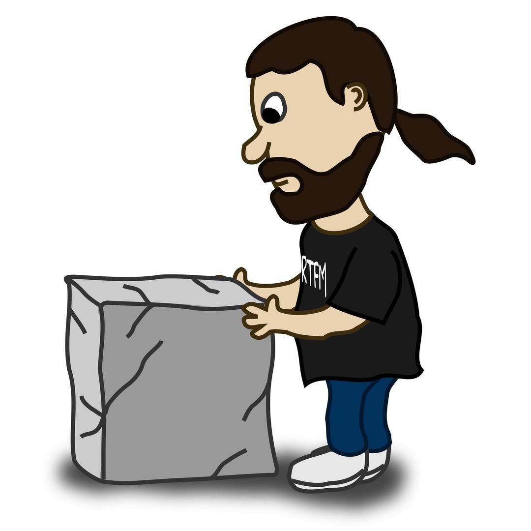 Comic characters: Guy and the stone block png transparent