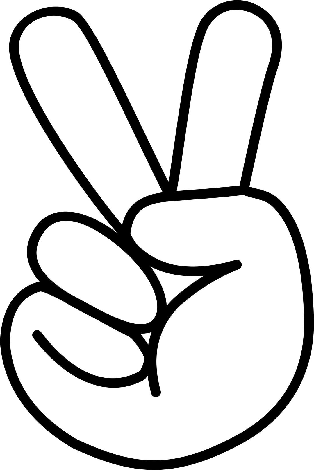 Comic Hand Peace Sign png transparent