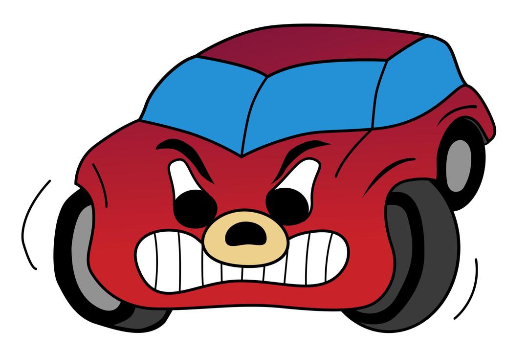 Comic Red Angry Car png transparent