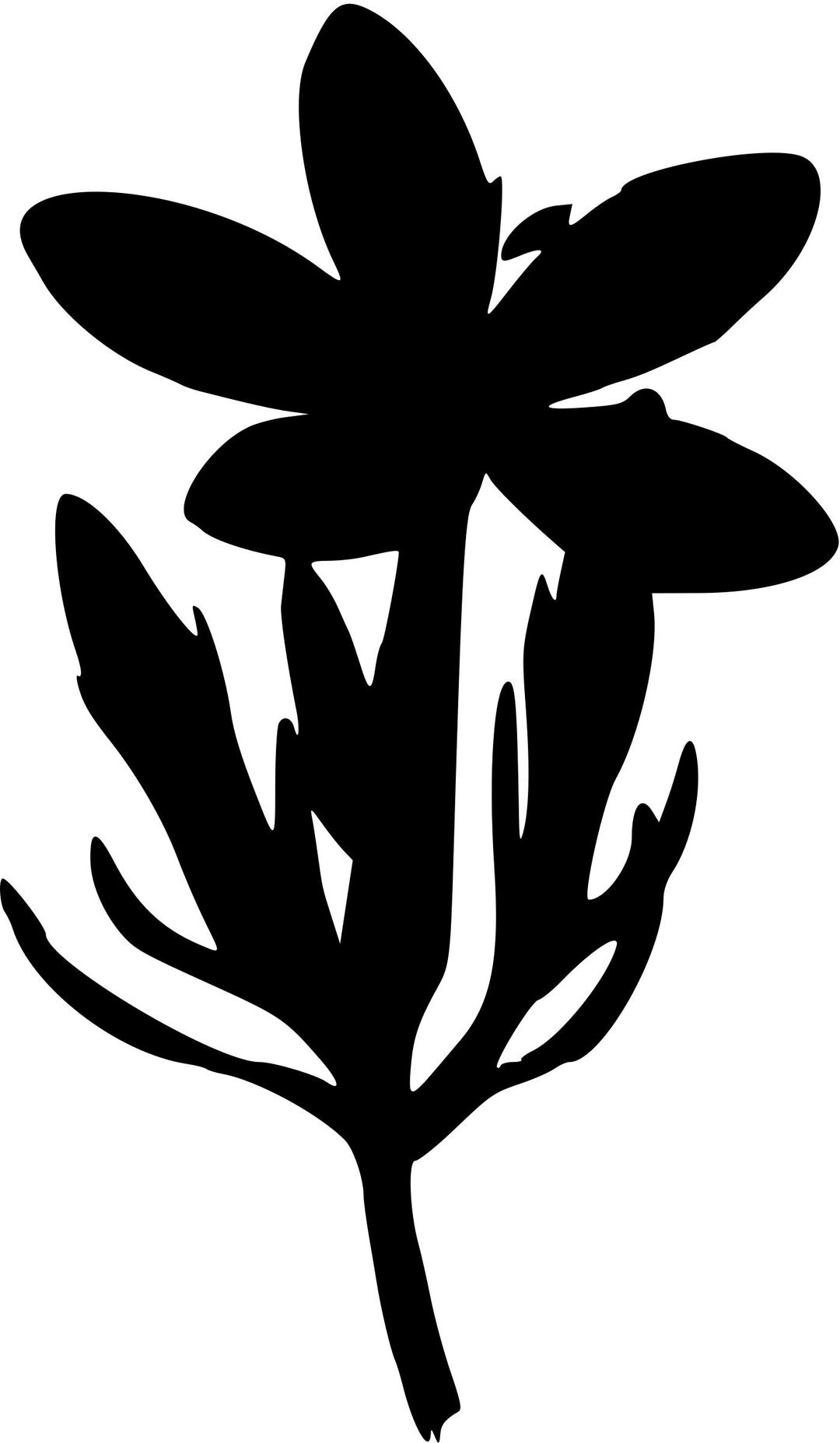 Common centaury flower (silhouette) png transparent