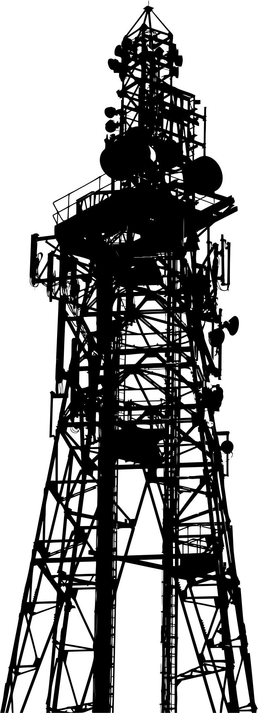Communications Tower Silhouette png transparent