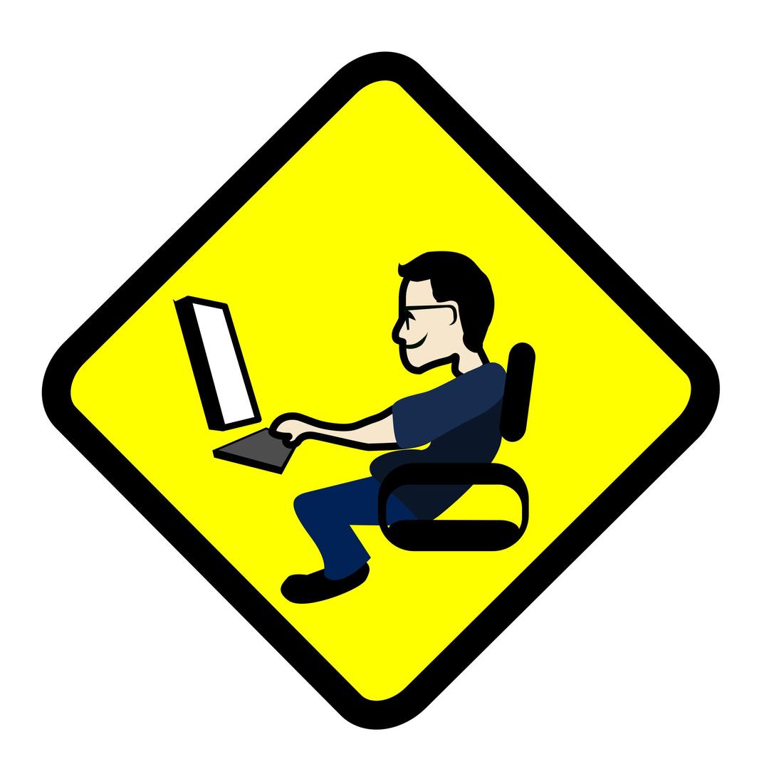 Computer User Warning Sign png transparent