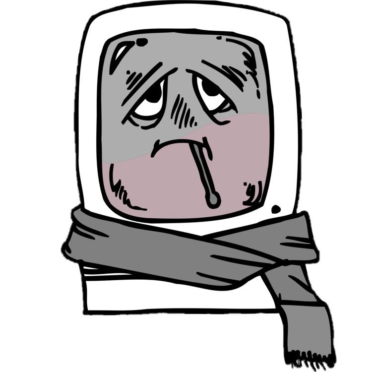 Computer With A Virus Wearing A Scarf png transparent