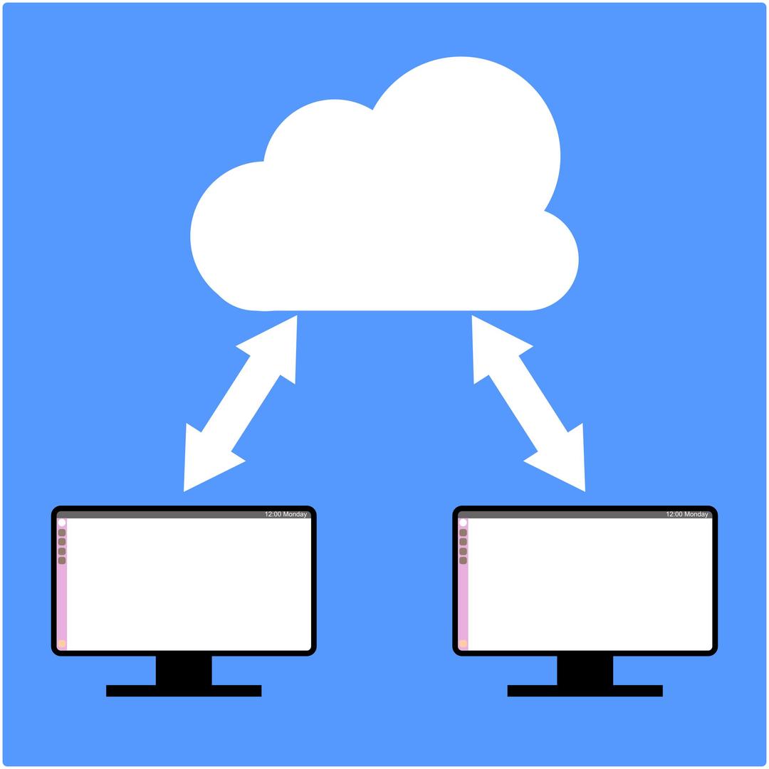 Computers sharing with cloud png transparent