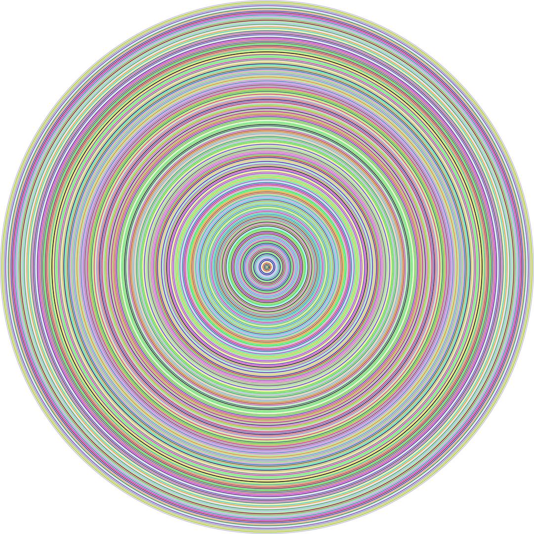 Concentric Prismatic Circles No Background png transparent
