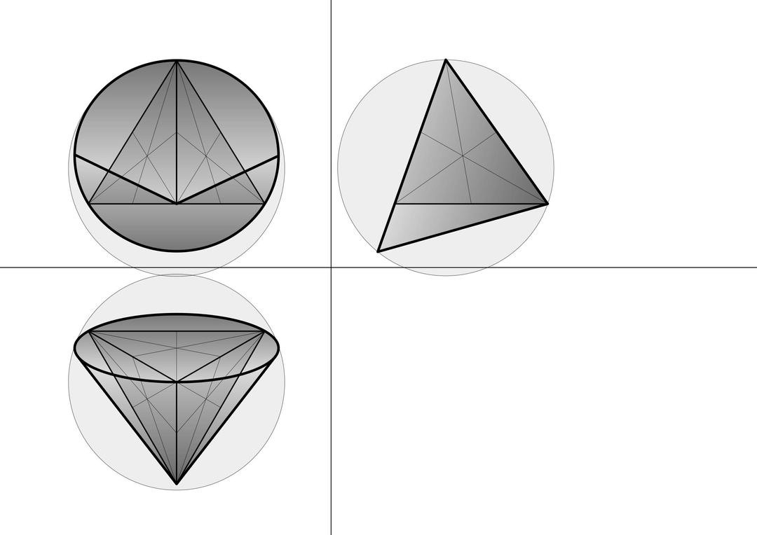 cone 2 enveloped tetrahedron png transparent