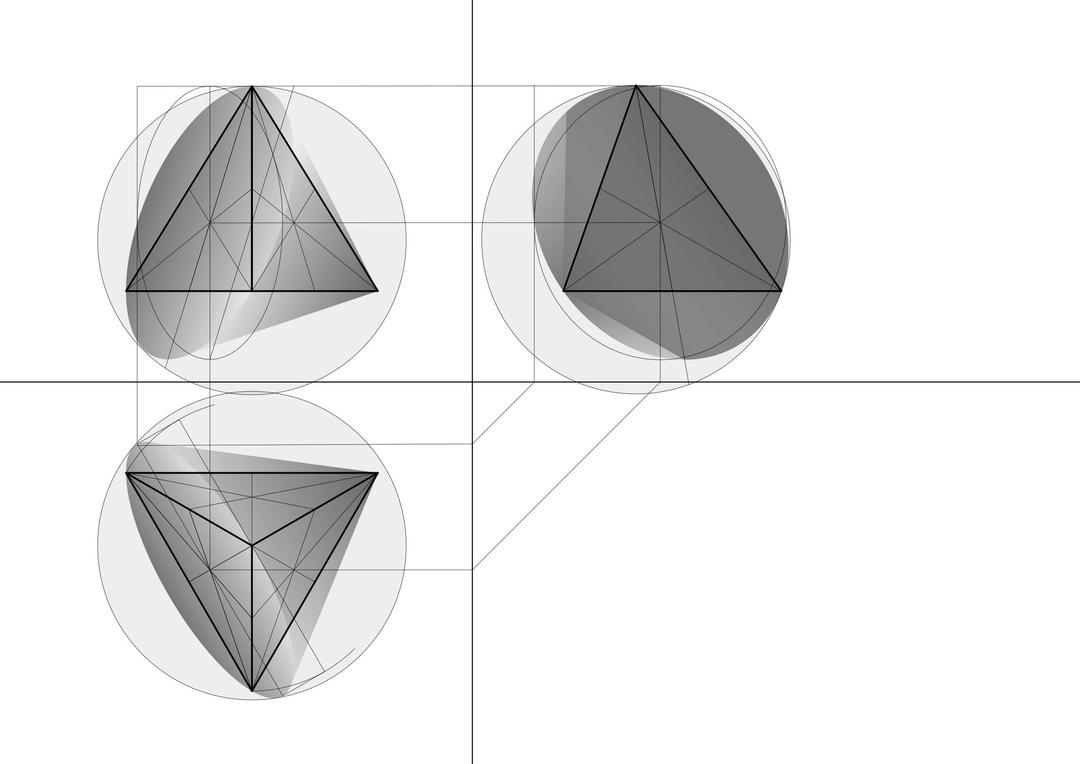 cone 3 enveloped tetrahedron construction png transparent