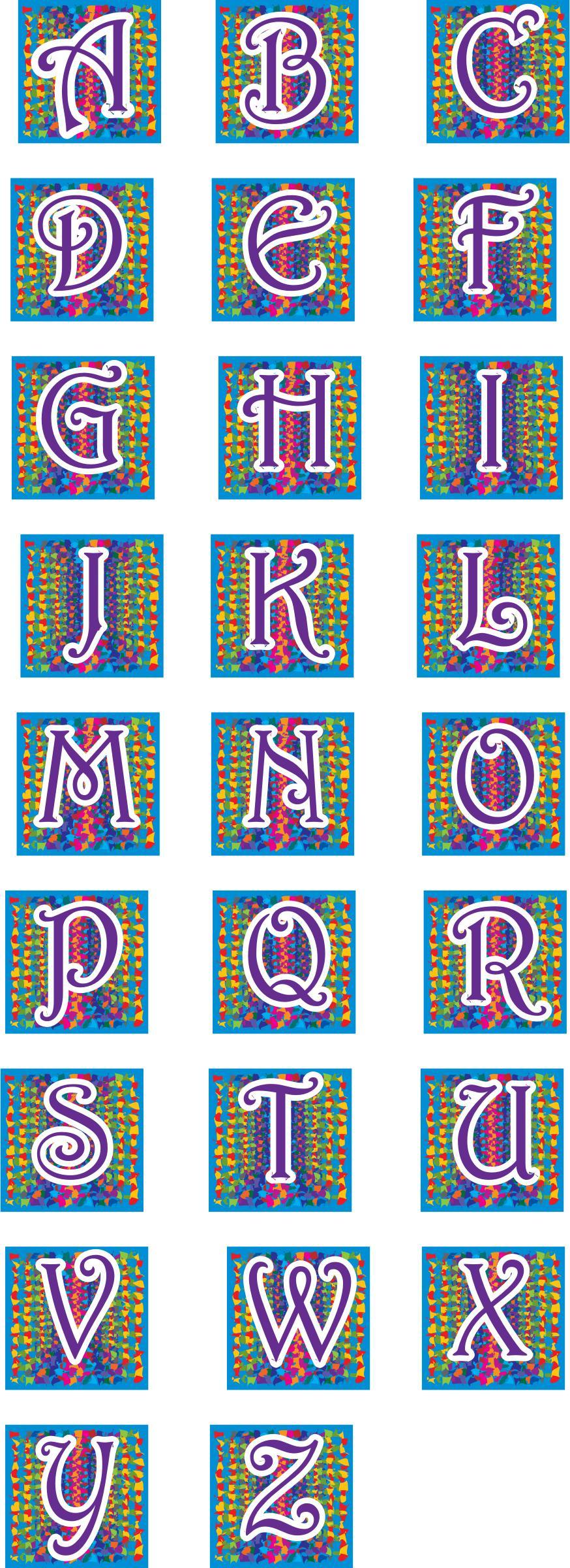 Confetti Uppercase Alphabet Letters png transparent