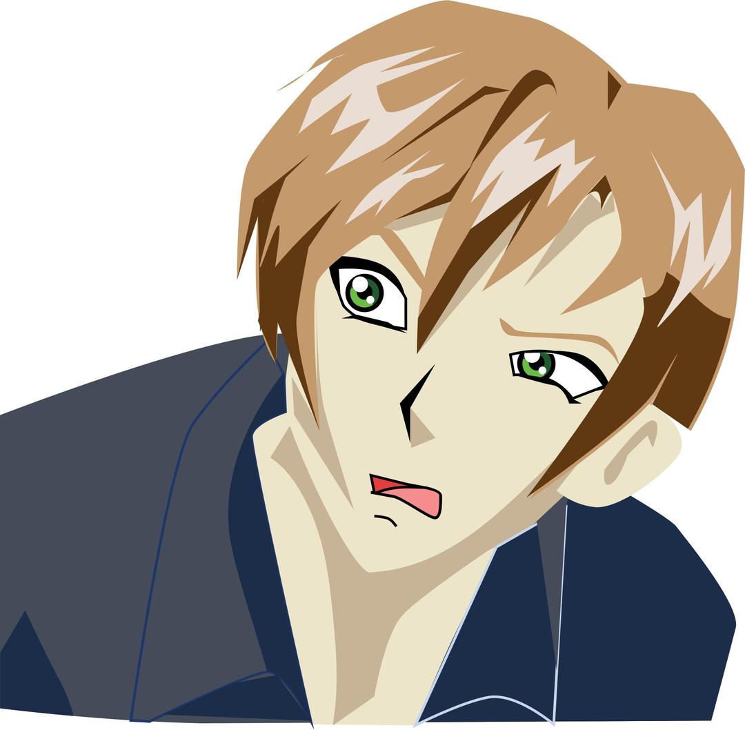 Confused Anime Boy png transparent