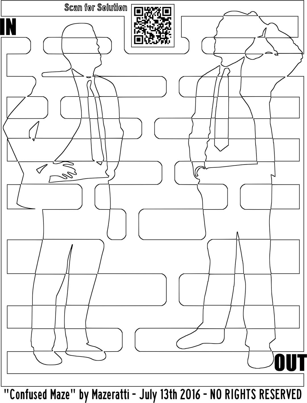 Confused Maze Coloring for Grown ups png transparent