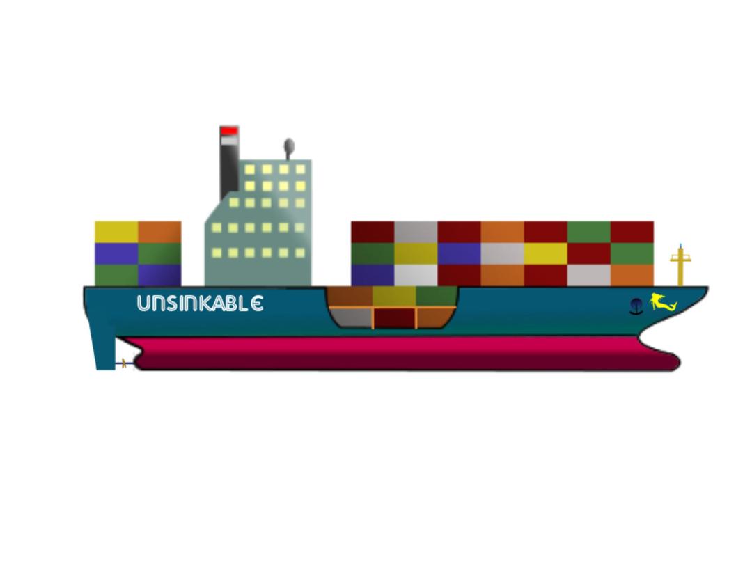 Containeur Ship "The UNSINKABLE" png transparent