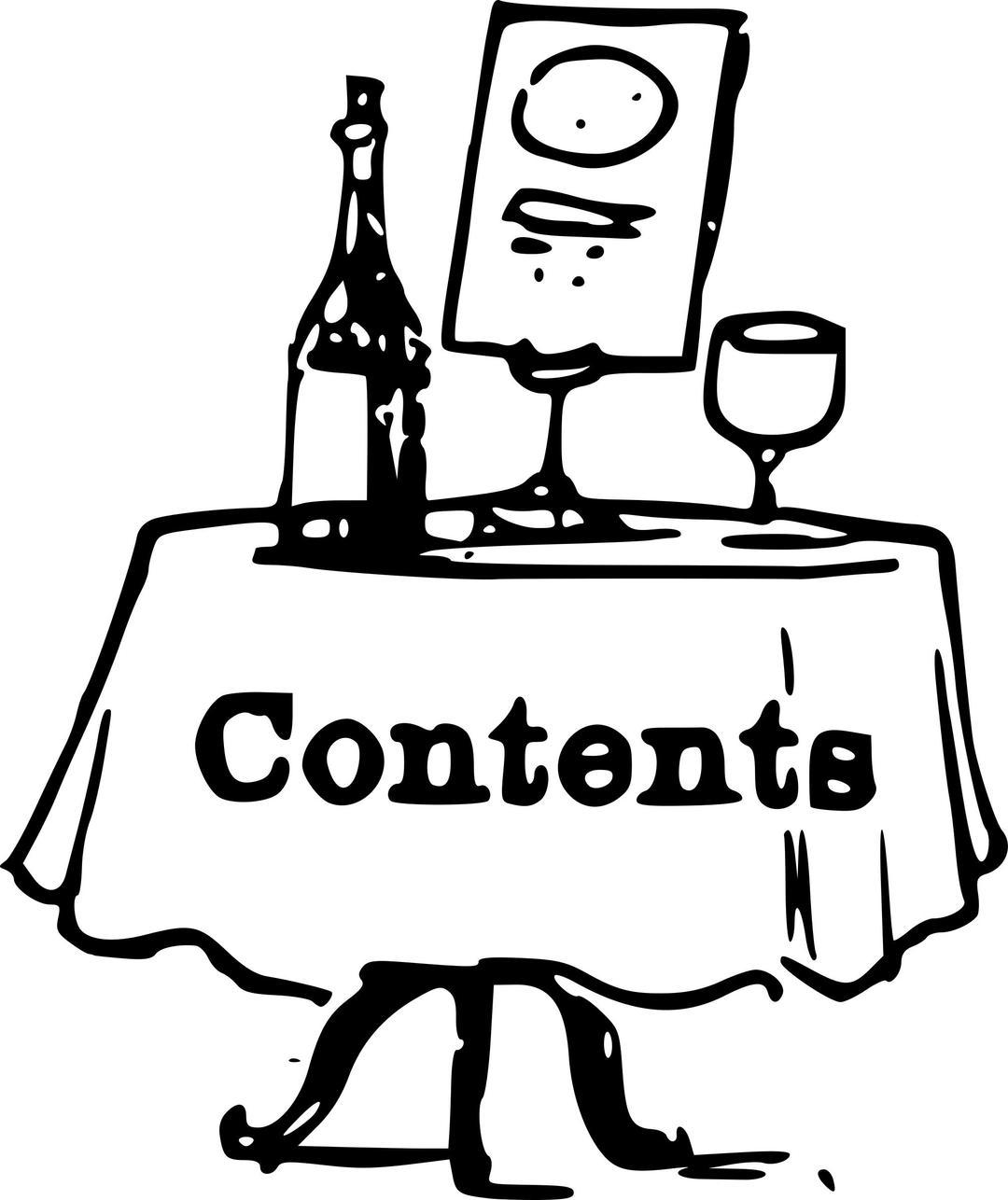 Contents on a table png transparent