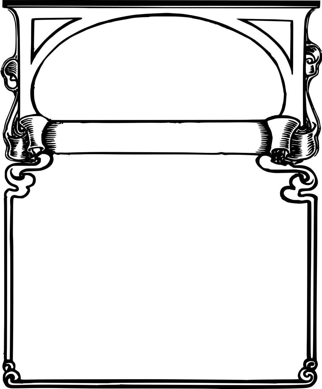 Cool Curly Scroll Frame png transparent