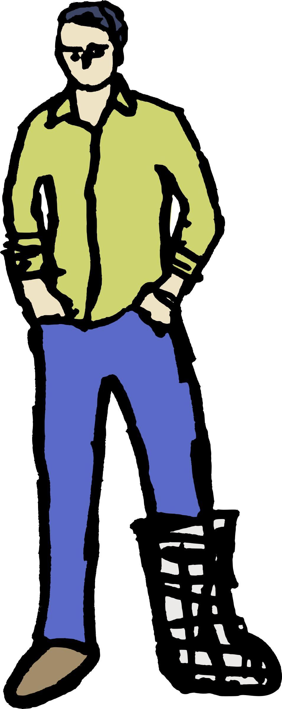 Cool Man in a Cast png transparent