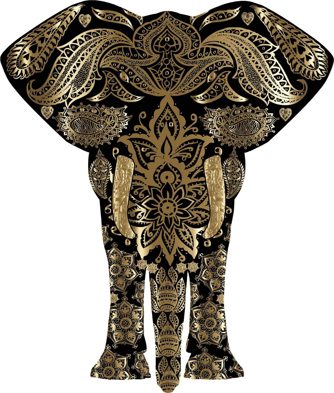 Copper Floral Pattern Elephant png transparent