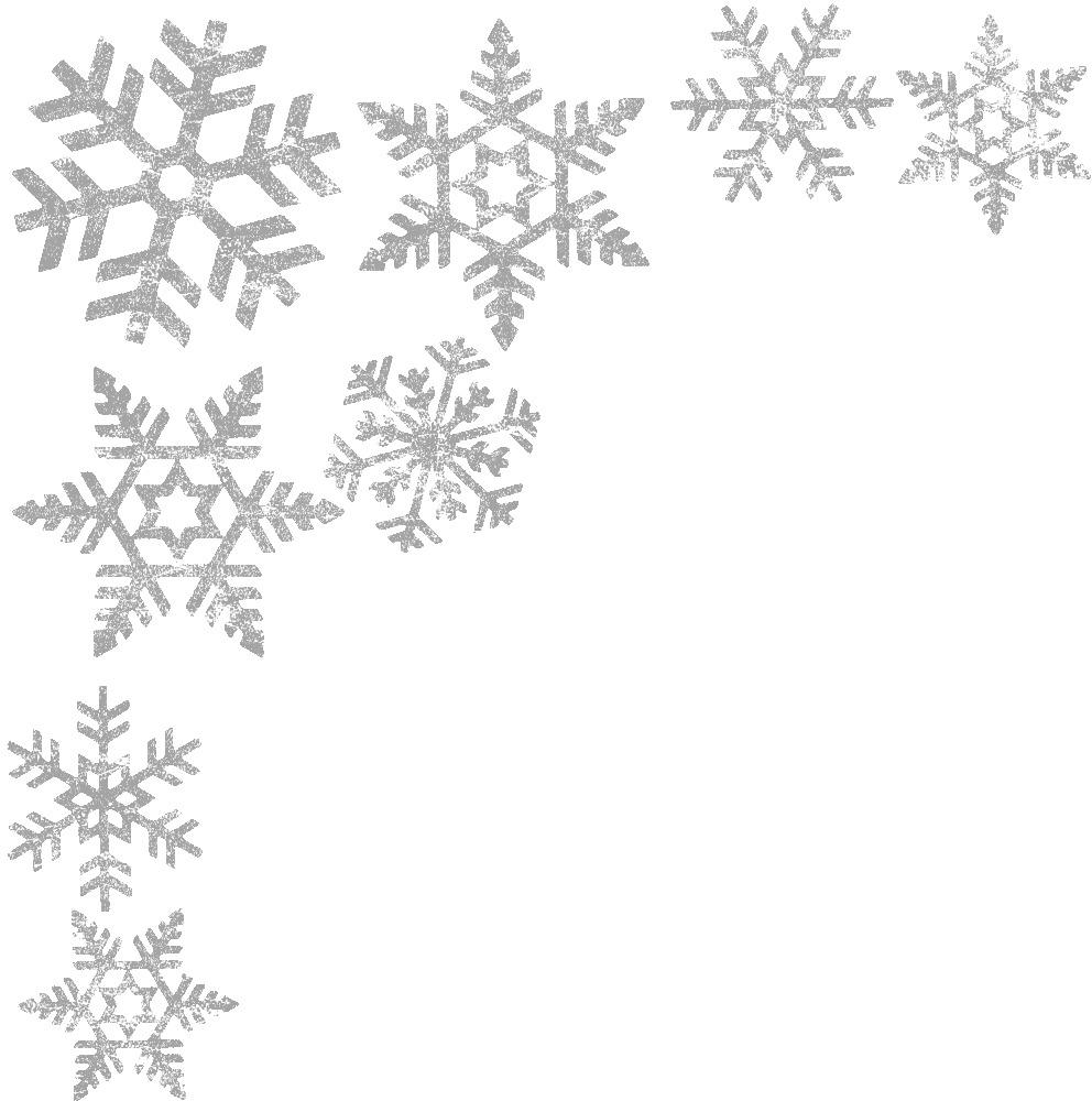 Corner Silver Snowflake png transparent