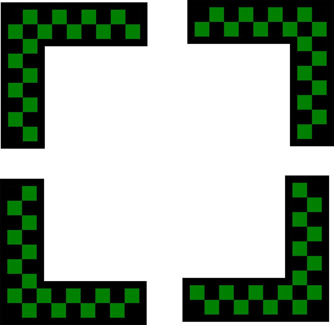Corners design -  green checked png transparent