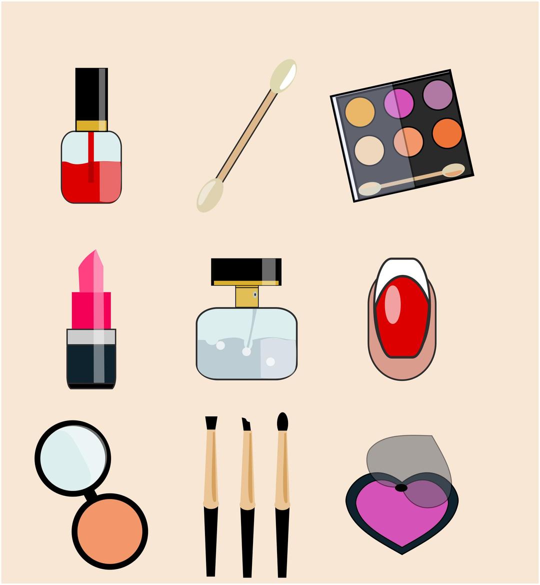 Cosmetic and beauty icons pack 1 png transparent