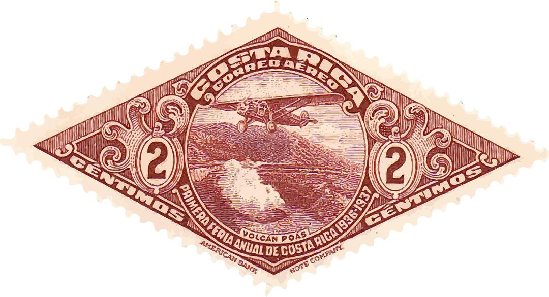 Costa Rica Airmail Stamp png transparent