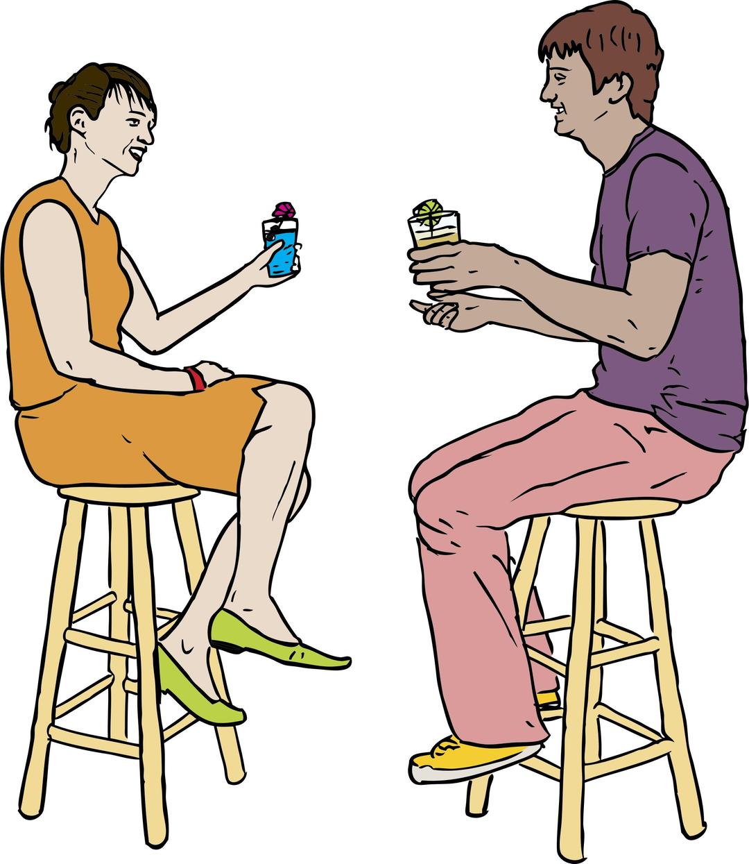 Couple Having Drinks png transparent