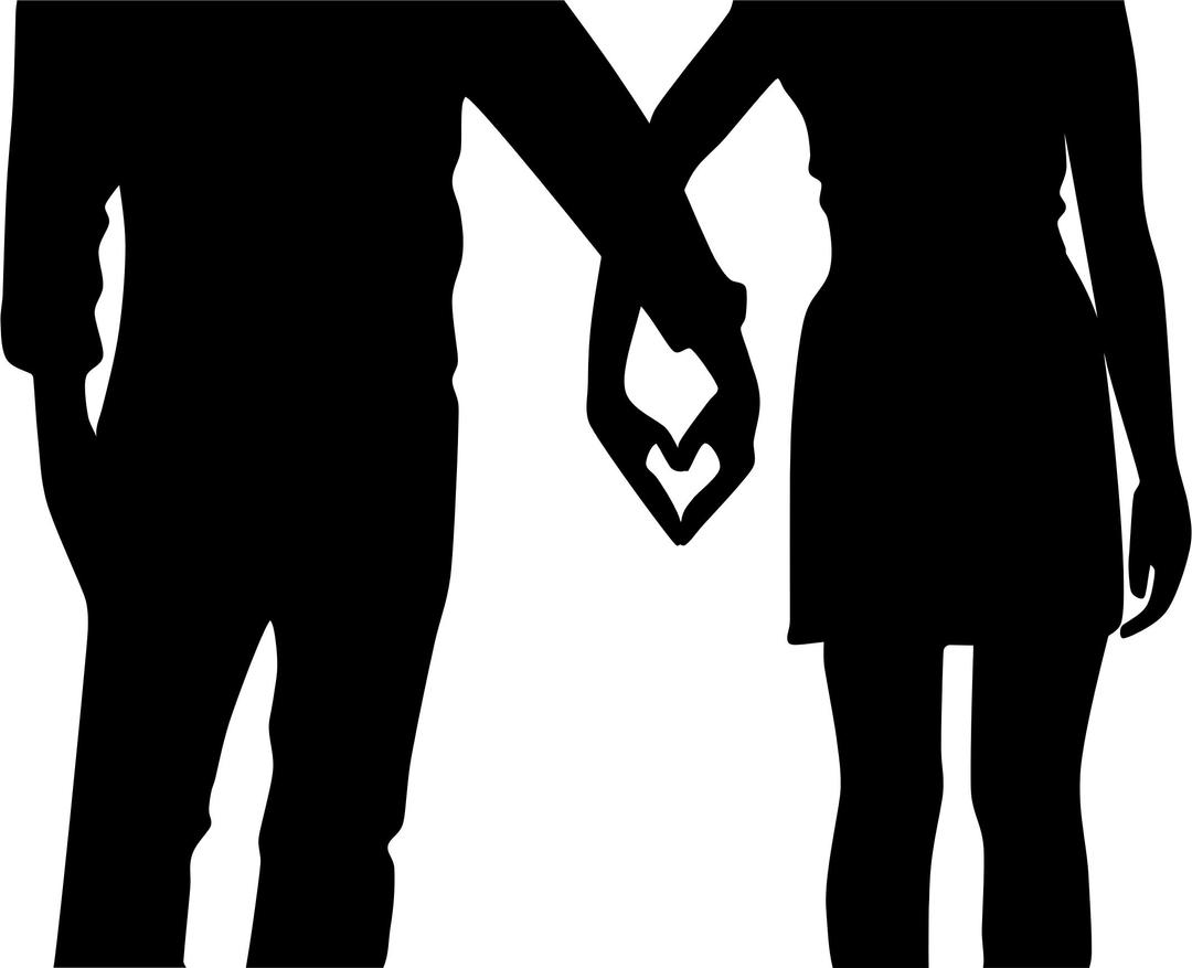Couple Heart Hands Silhouette png transparent