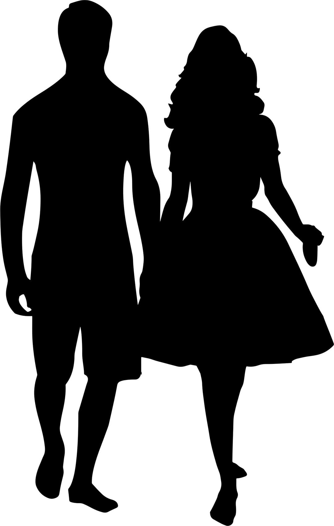 Couple Holding Hands Silhouette png transparent