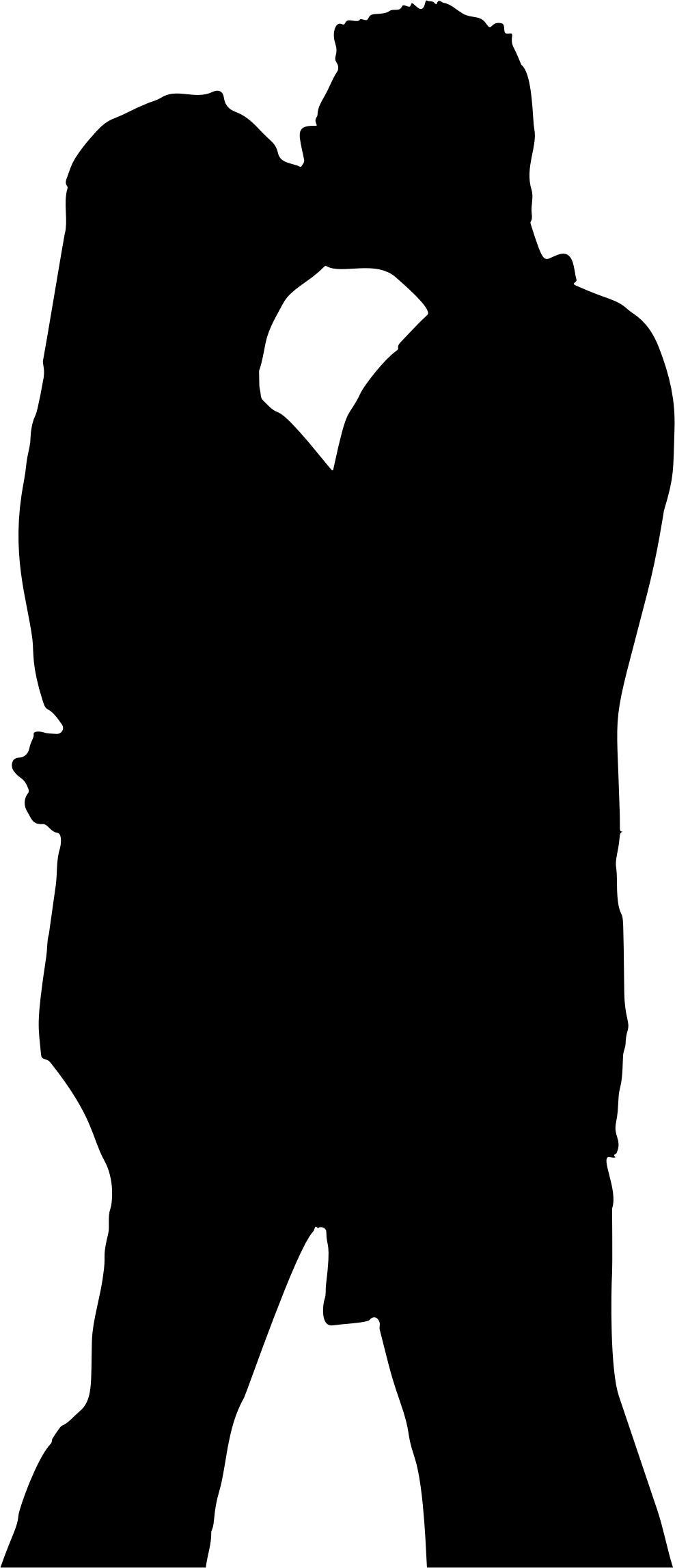 Couple Hugging And Kissing Silhouette png transparent