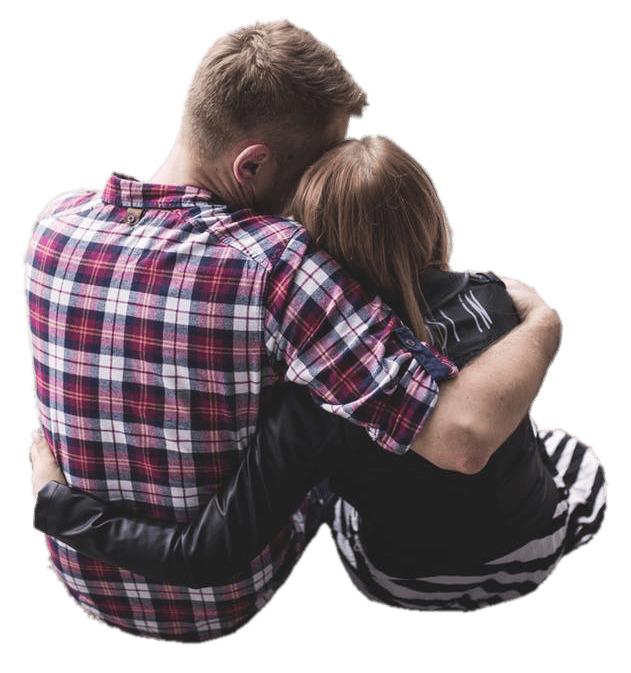 Couple Hugging Each Other Hind View png transparent