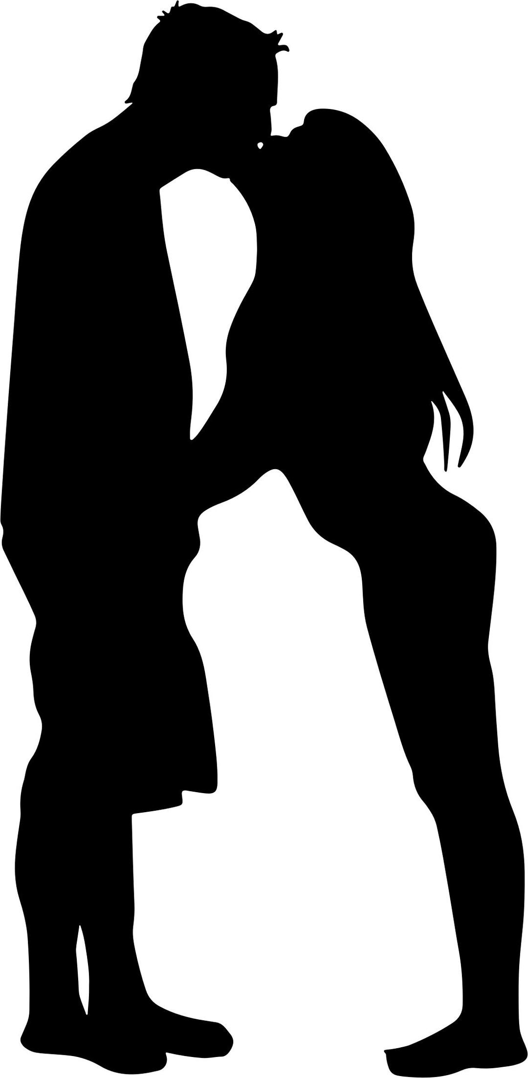 Couple Kissing Silhouette png transparent