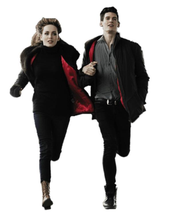 Couple Running Together png transparent