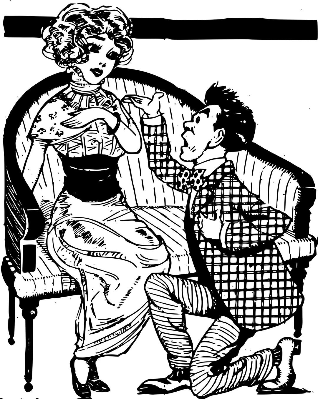 Couple Talking - 1913 png transparent