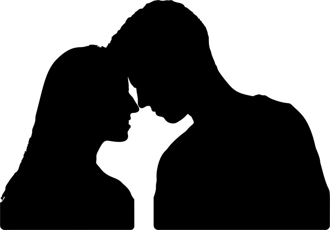 Couple Touching Foreheads Silhouette png transparent
