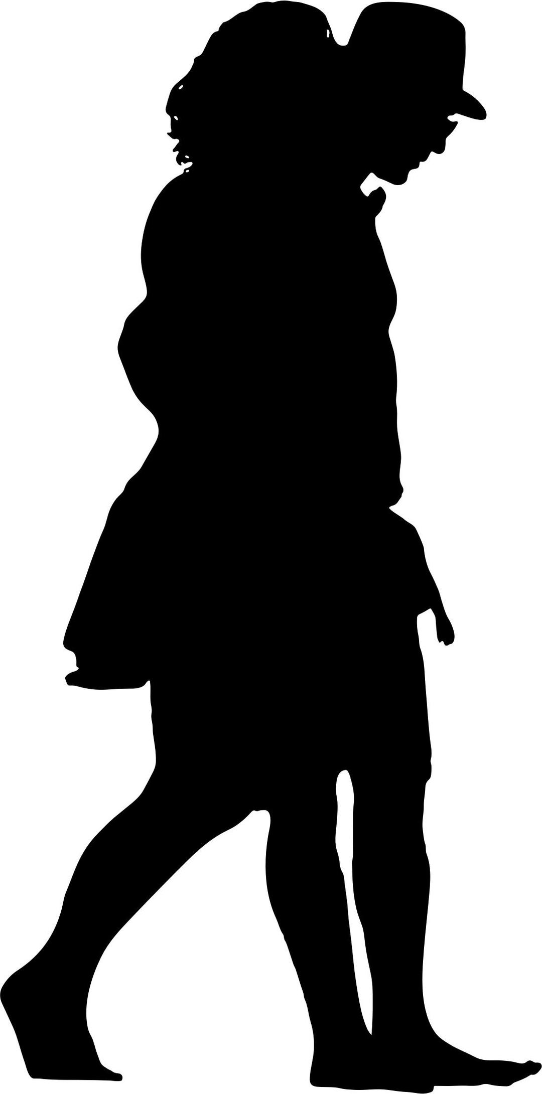 Couple Walking Silhouette png transparent