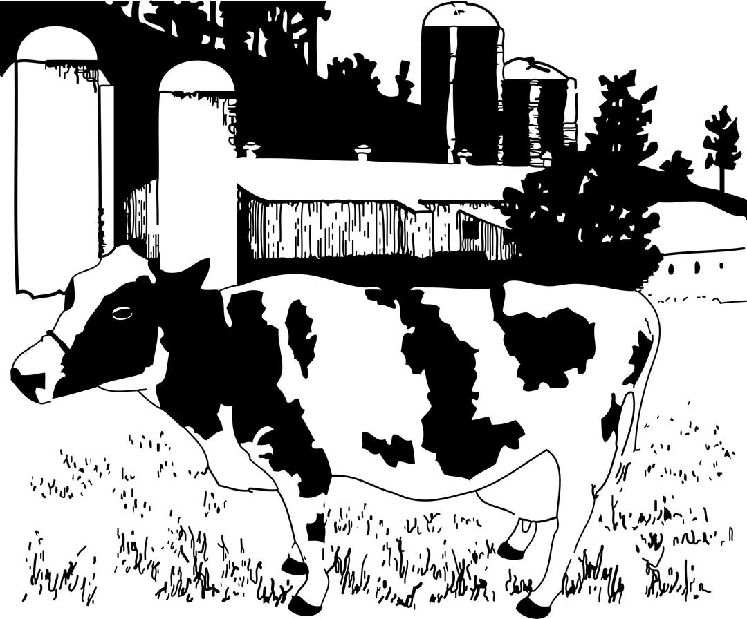 cow on farm png transparent
