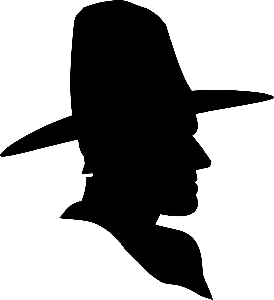 Cowboy Profile Silhouette png transparent