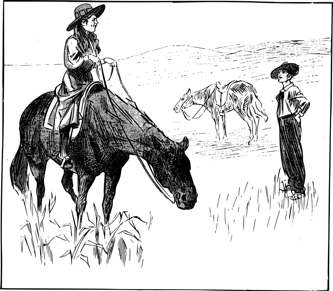 Cowgirl on a Horse png transparent