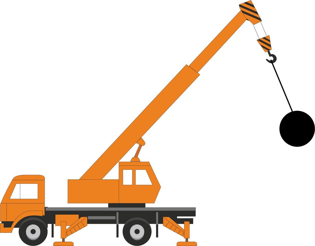 Crane with Wrecking Ball png transparent