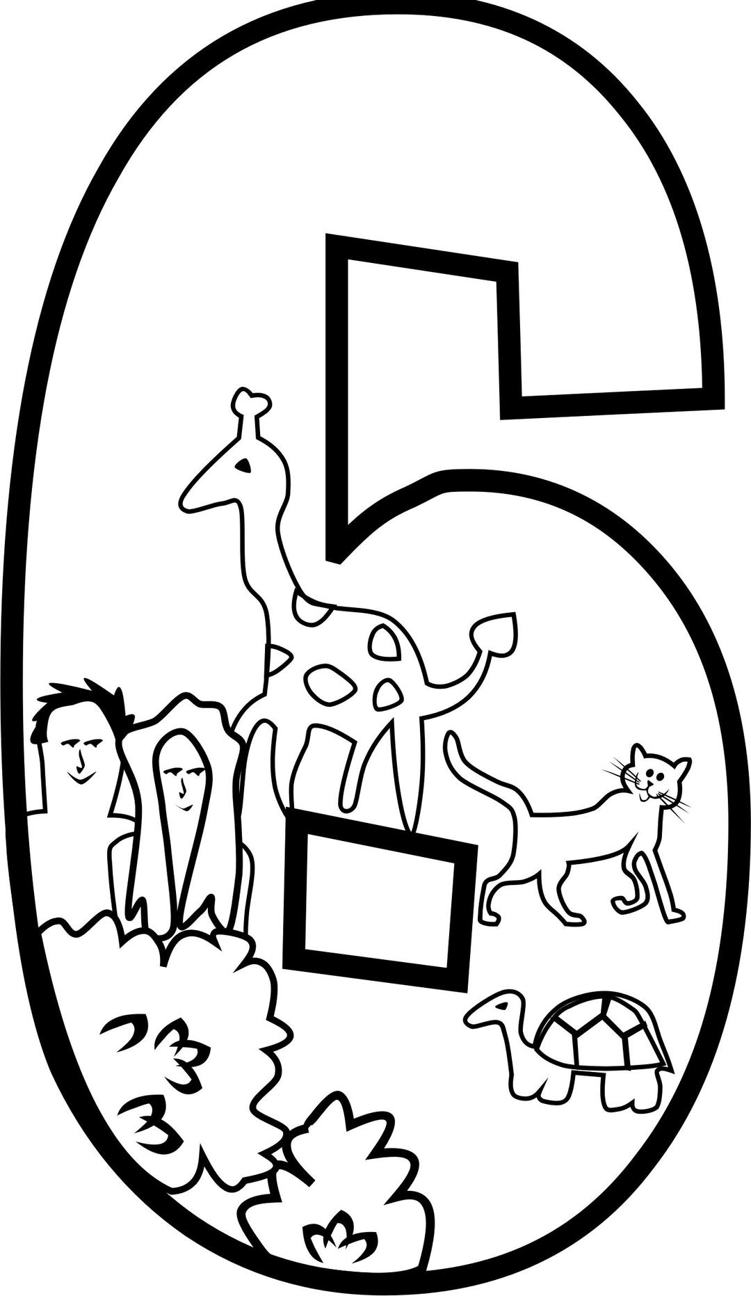 Creation Day 6 Coloring Page png transparent