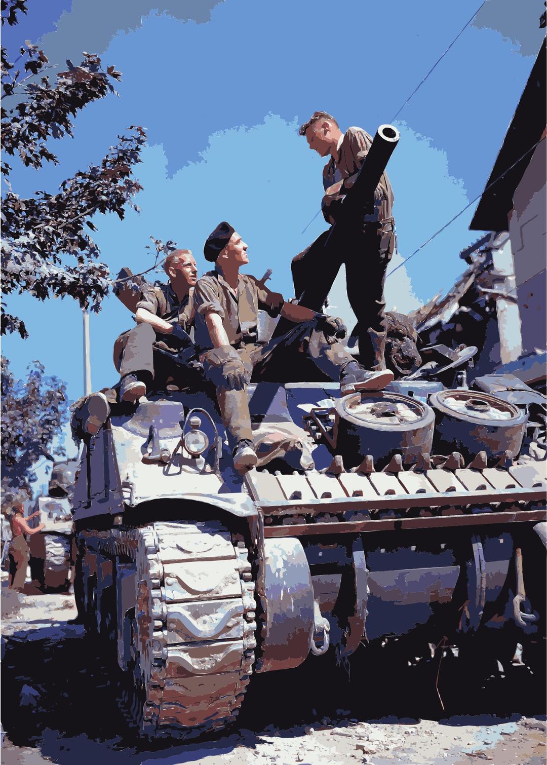 Crew of a Sherman-tank south of Vaucelles png transparent