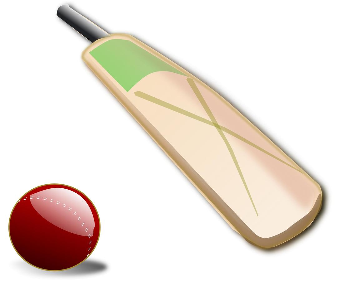 Cricket ball and bat png transparent